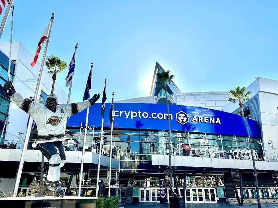 Entrance of Crypto.com Arena in Downtown Los Angeles