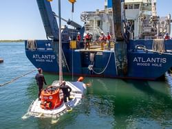 Atlantics Wood Hole Ship with workers near Falmouth Tides