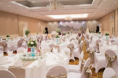 Wedding Ballroom with banquet rounds at Eastin Grand Hotel Saigon