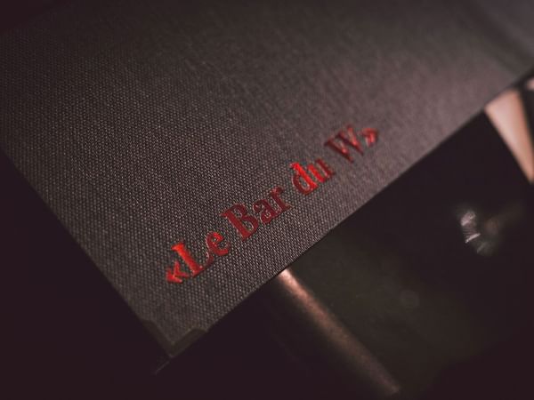 Closeup of a Bar-Card at Warwick Paris Champs Elysées