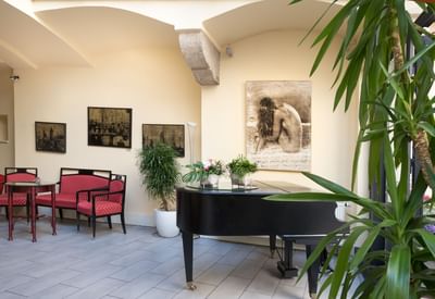 Lobby with Piano at Hotel Leonardo, Prague 1, Czech Republic