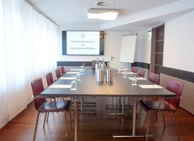 Conference table in Paul Seminar Room at Hotel Sternen Oerlikon