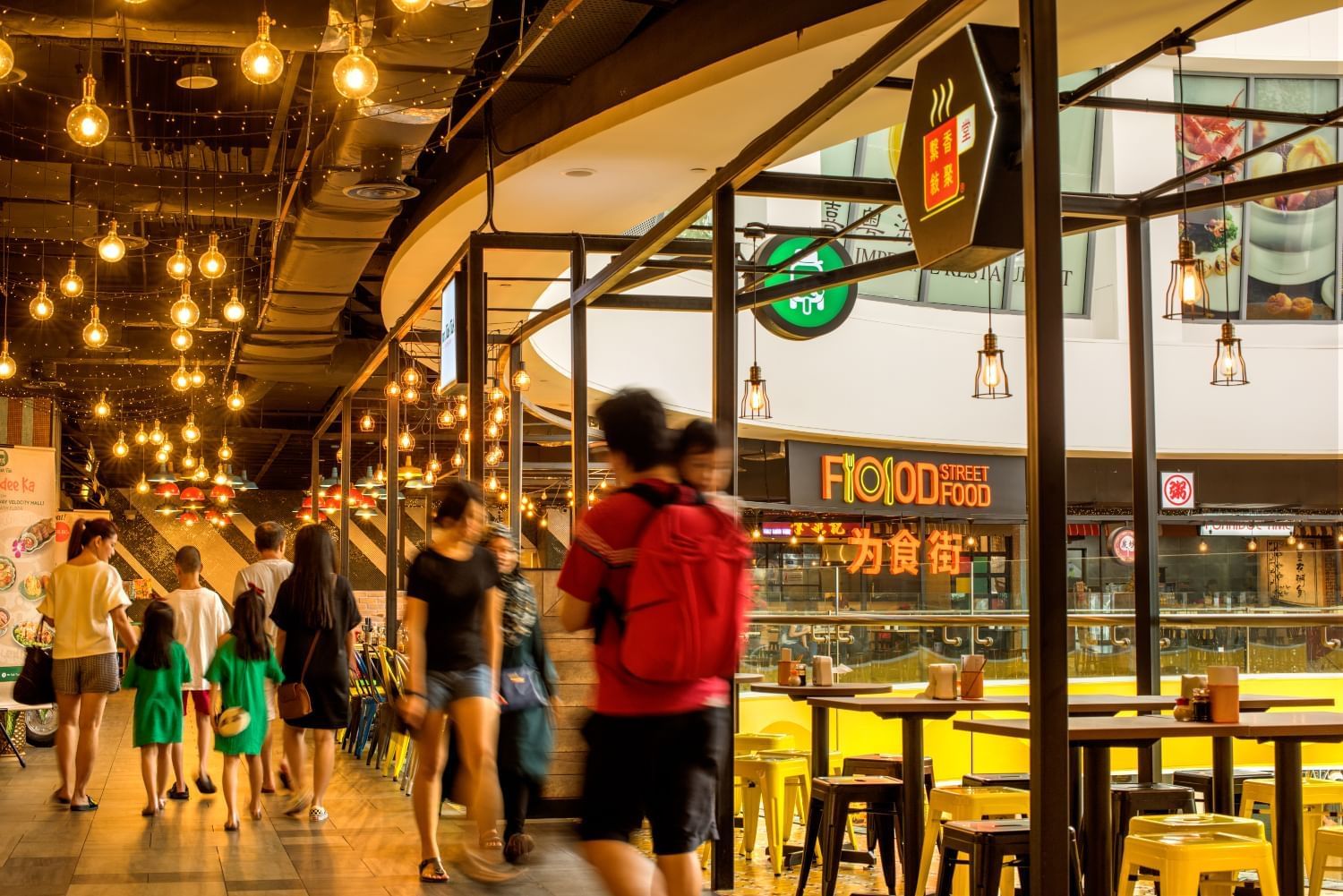 People walking in food court of Sunway Velocity Mall near Sunway Velocity Hotel