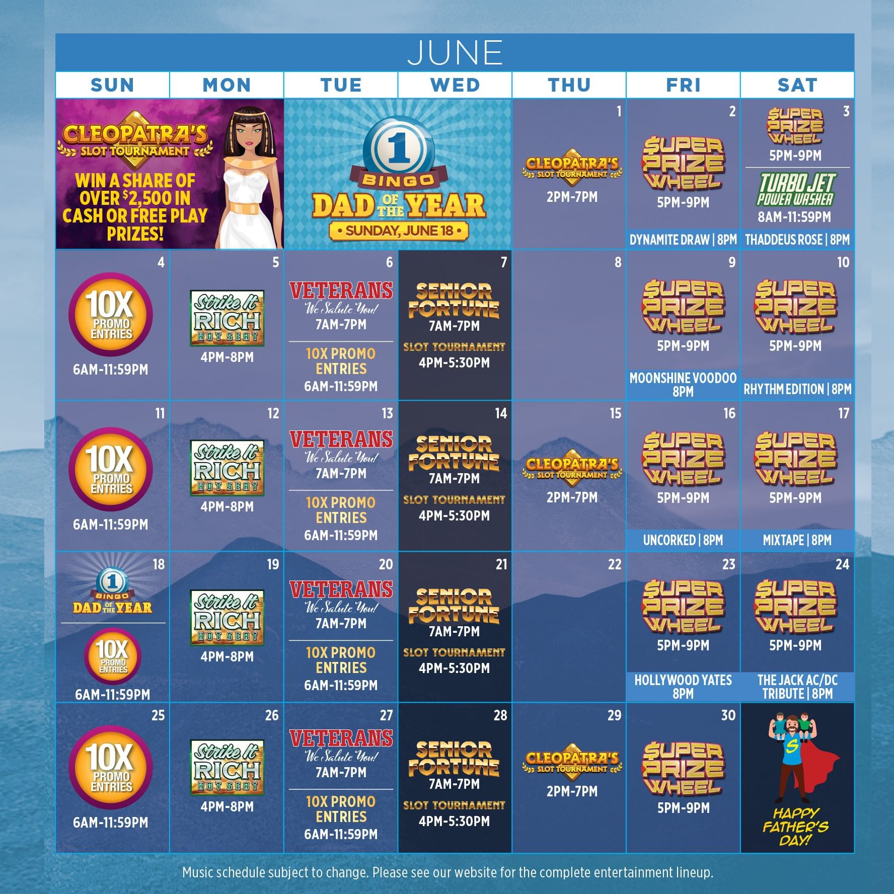 Promotion Calendar We Ko Pa Casino Resort Promo
