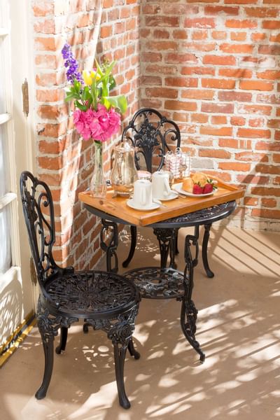 Tea served on the balcony at Horton Grand Hotel