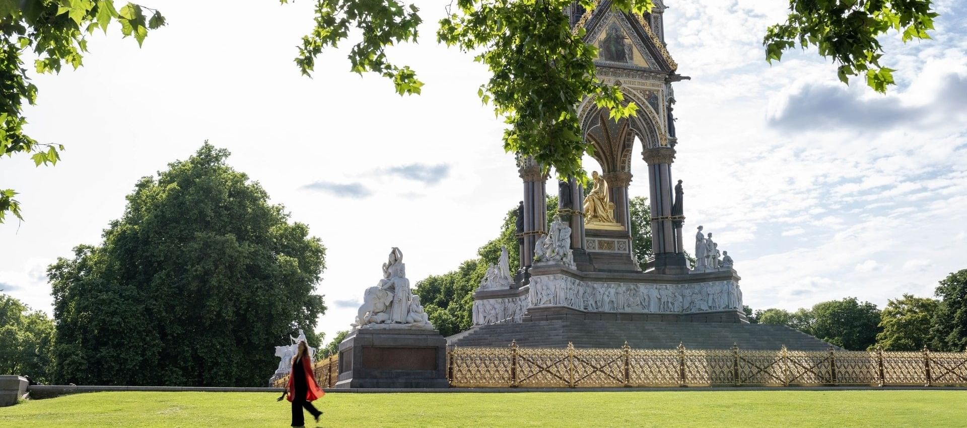 Grand Albert Memorial monument surrounded by green lawn and trees near The Capital Hotel, Apartments and Townhouse