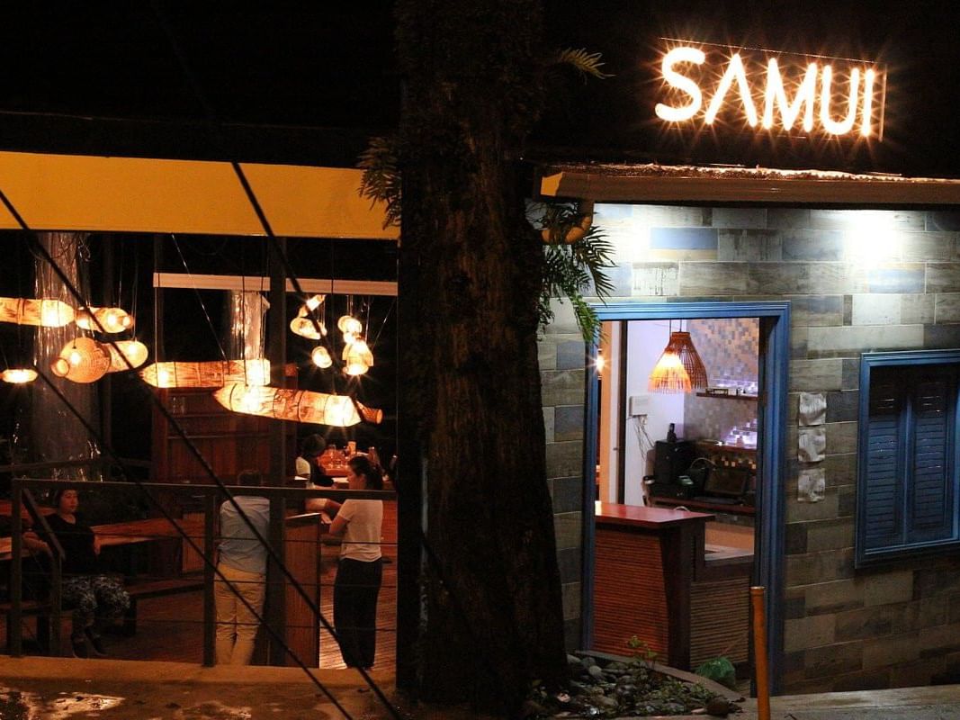 Exterior night view of Samui Thai at Los Altos Resort