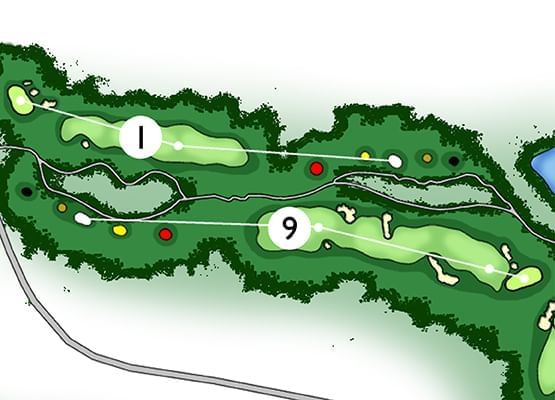 Sketch of 1st & 9th holes of a golf course at Chatrium Resort