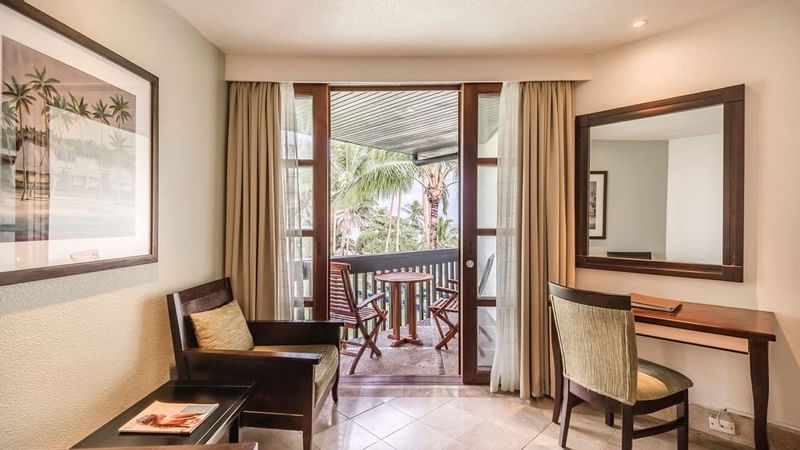 Balcony in Warwick Deluxe room at Warwick Fiji