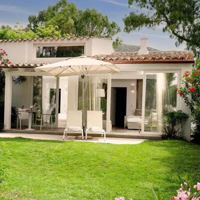 Patio & garden in Two Bedroom Villa at Falkensteiner Hotels