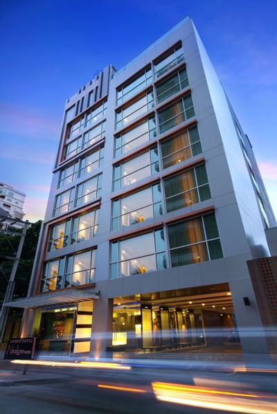 Low angle exterior view of Amora Neoluxe Hotel Bangkok