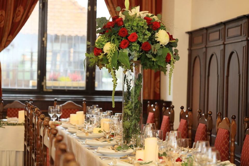 Wedding Table at Hotel Ruze, Český Krumlov, Czech Republic