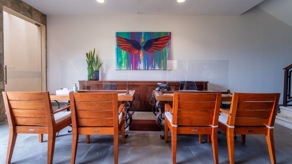 The lobby lounge area at Celeste Beach CC Hotel