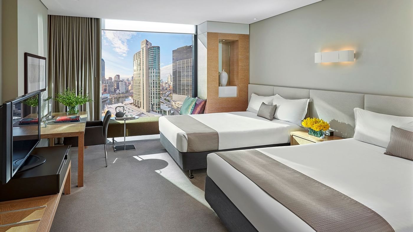 Bedroom in Luxe Twin Room at Crown Hotels