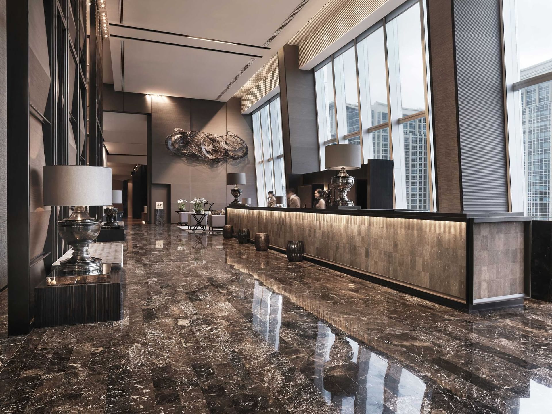 The Lobby area at Okura Prestige Bangkok at day time