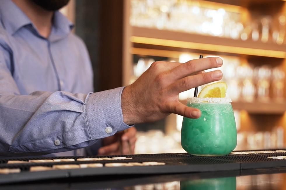 bartender creating cocktail at easthampstead park in berkshire