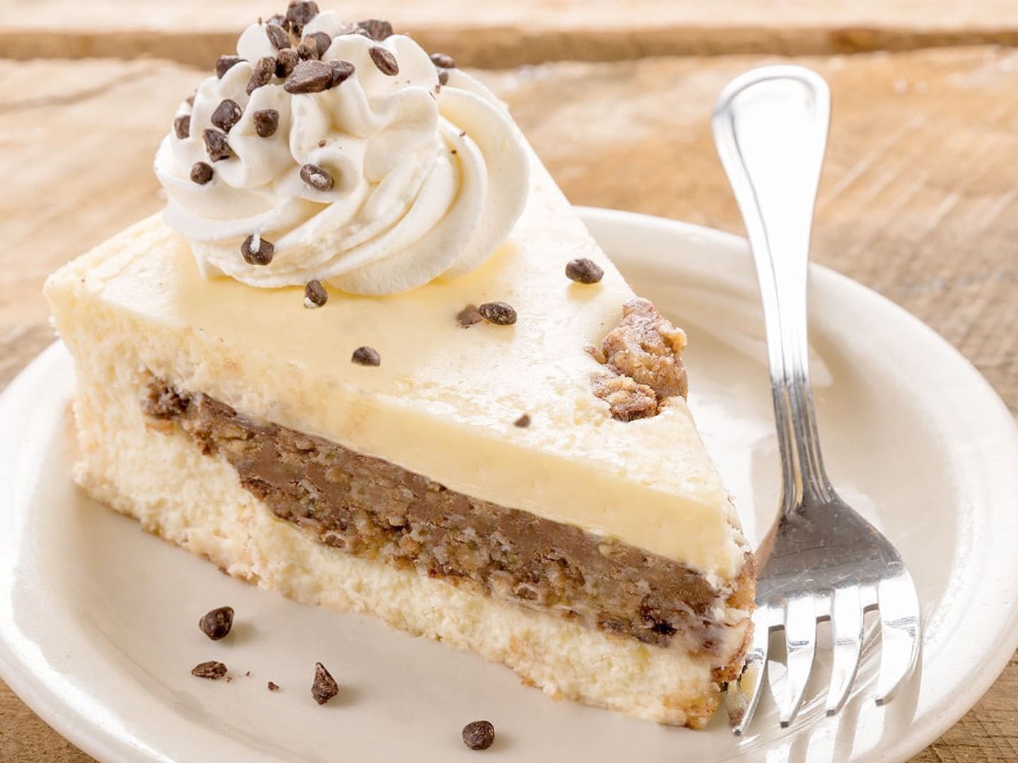Close-up of a slice of cheesecake served at Music Road Resort
