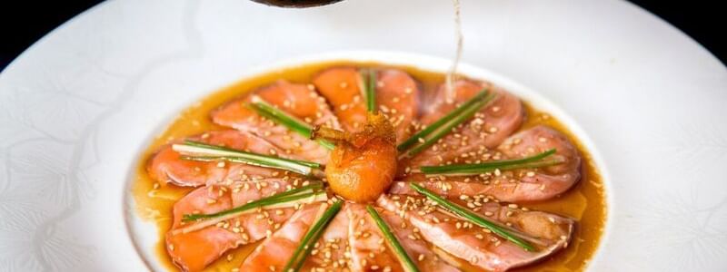 Closeup of a served dish in Nobu at Crown Hotel Melbourne