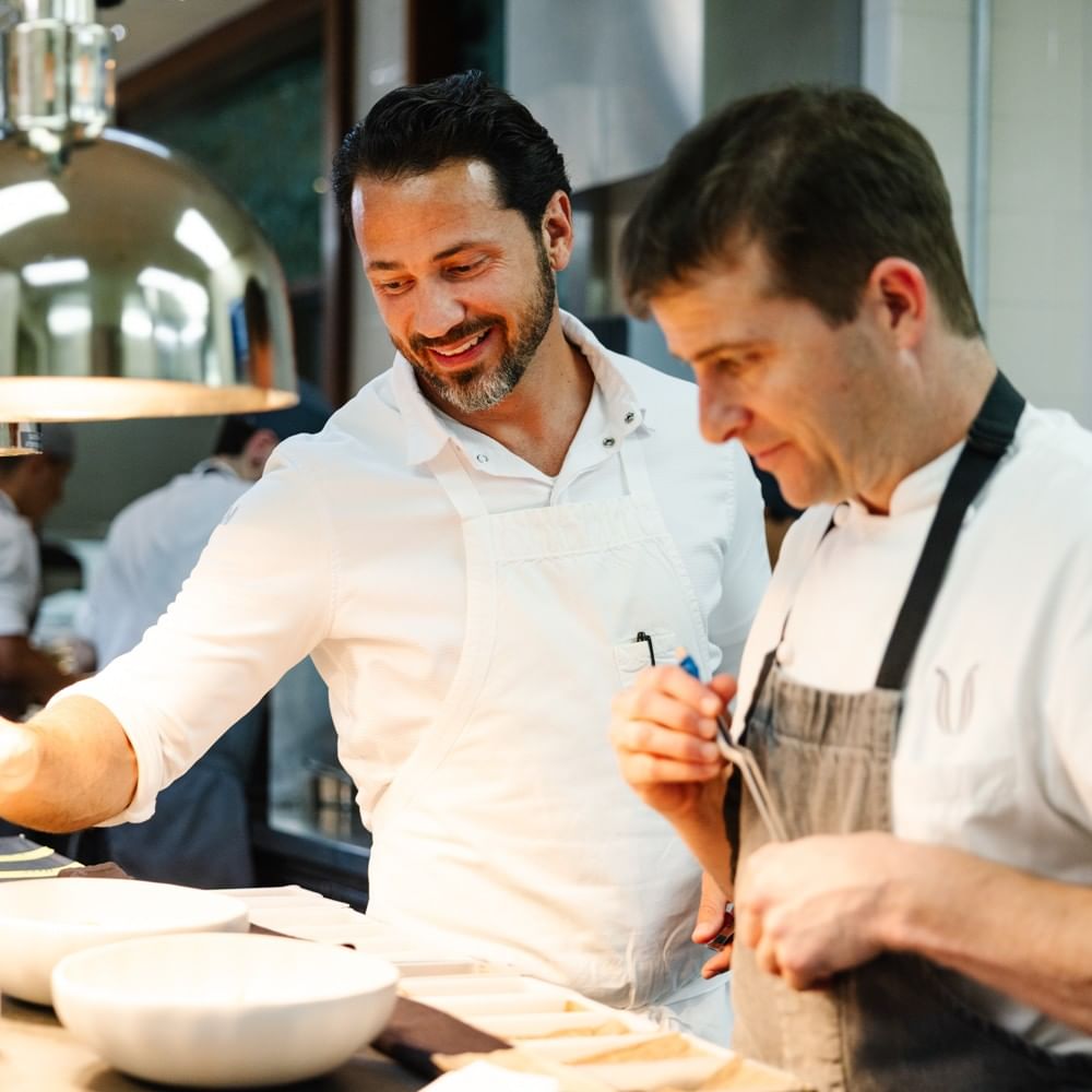 Chef Steven and Chef Spencer in the Herons Kitchen