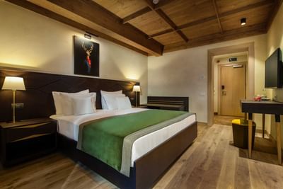 Bed with wall art in King Room at Ana Hotels Bradul
