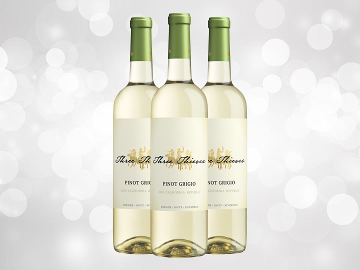 Bottles of Three Thieves Pinot Grigio