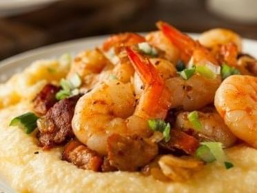 Close-up of a shrimp dish at GT Fish & Oyster near Kinzie Hotel