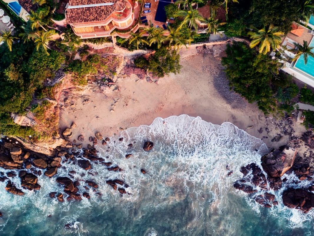 Aerial view of Amapas Beach near Buenaventura Grand Hotel and Spa