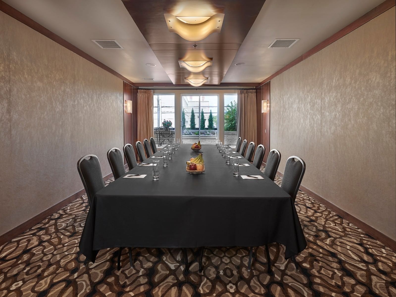 A Table setup in Patio Event Room at Metterra Hotel on Whyte