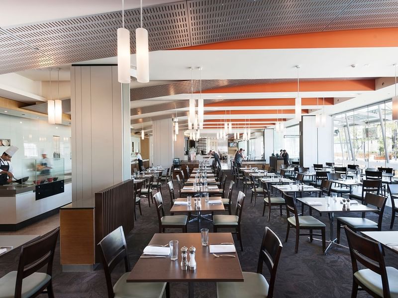 Dining area in Market & Co restaurant at Crown Hotel Perth