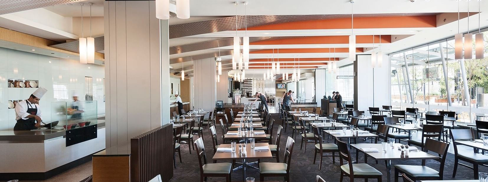 Dining area in Market & Co restaurant at Crown Hotel Perth