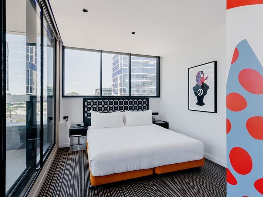 King bed in the King with Private outdoor terrace room