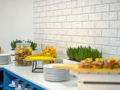 Closeup on dessert buffet at Metropol Hotel