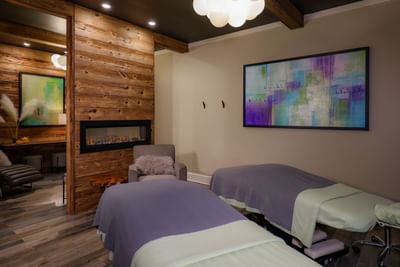 Mill House Spa with massage tables and couch in Inn at Willow Grove