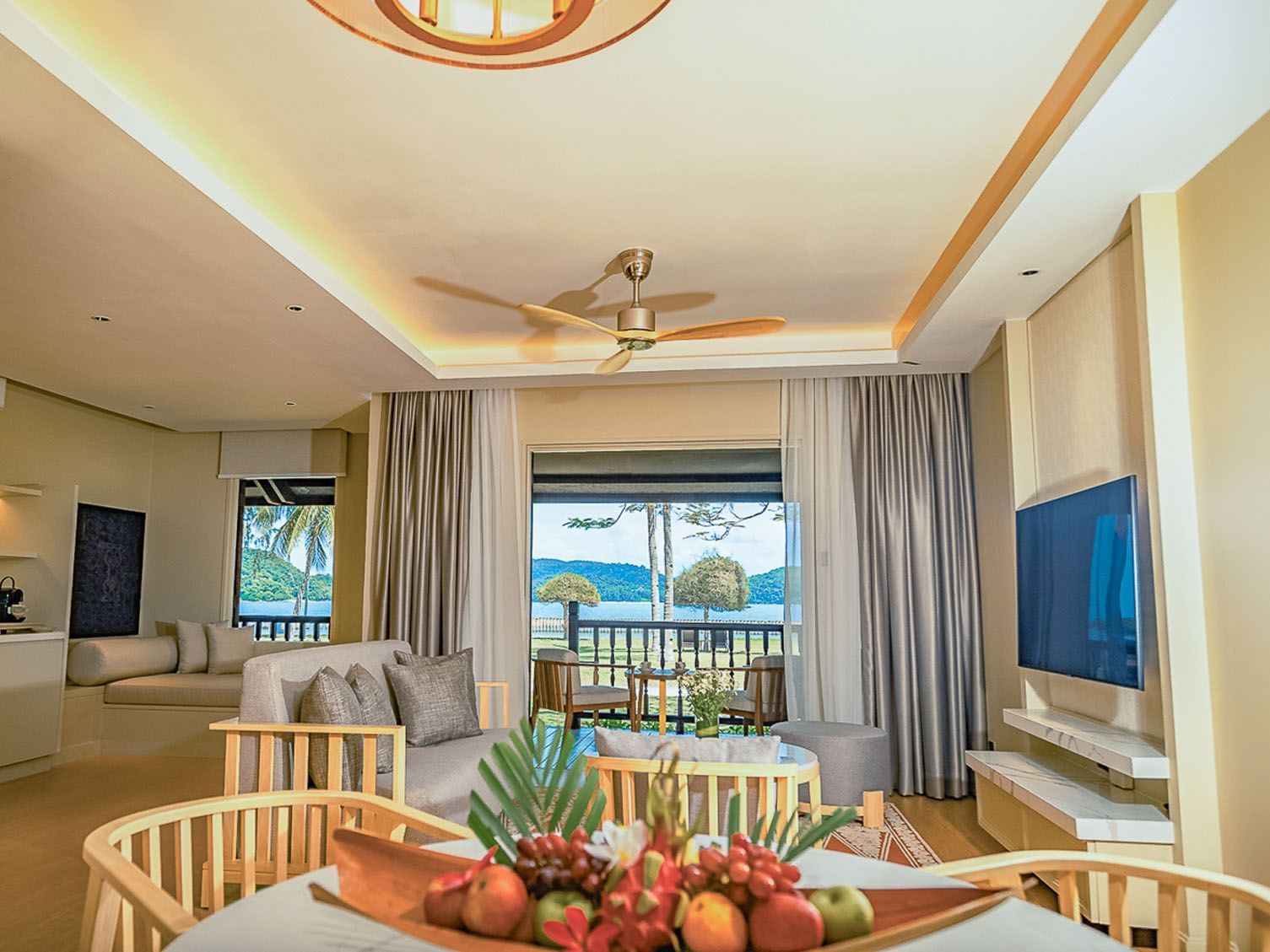 Dining & lounge area in Pelangi Suite at Pelangi Beach Resort