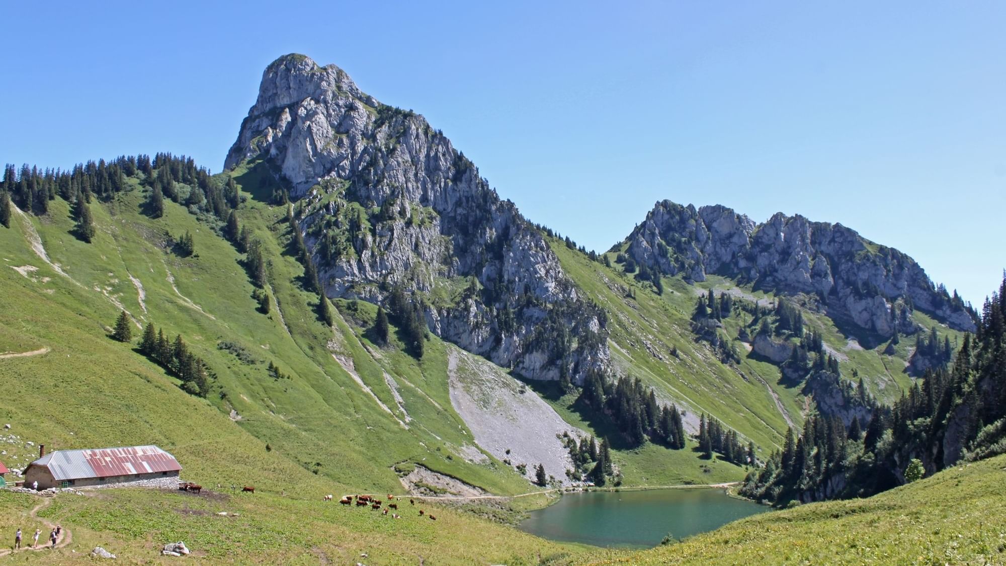 A tarn & mountains near the Originals Hotels