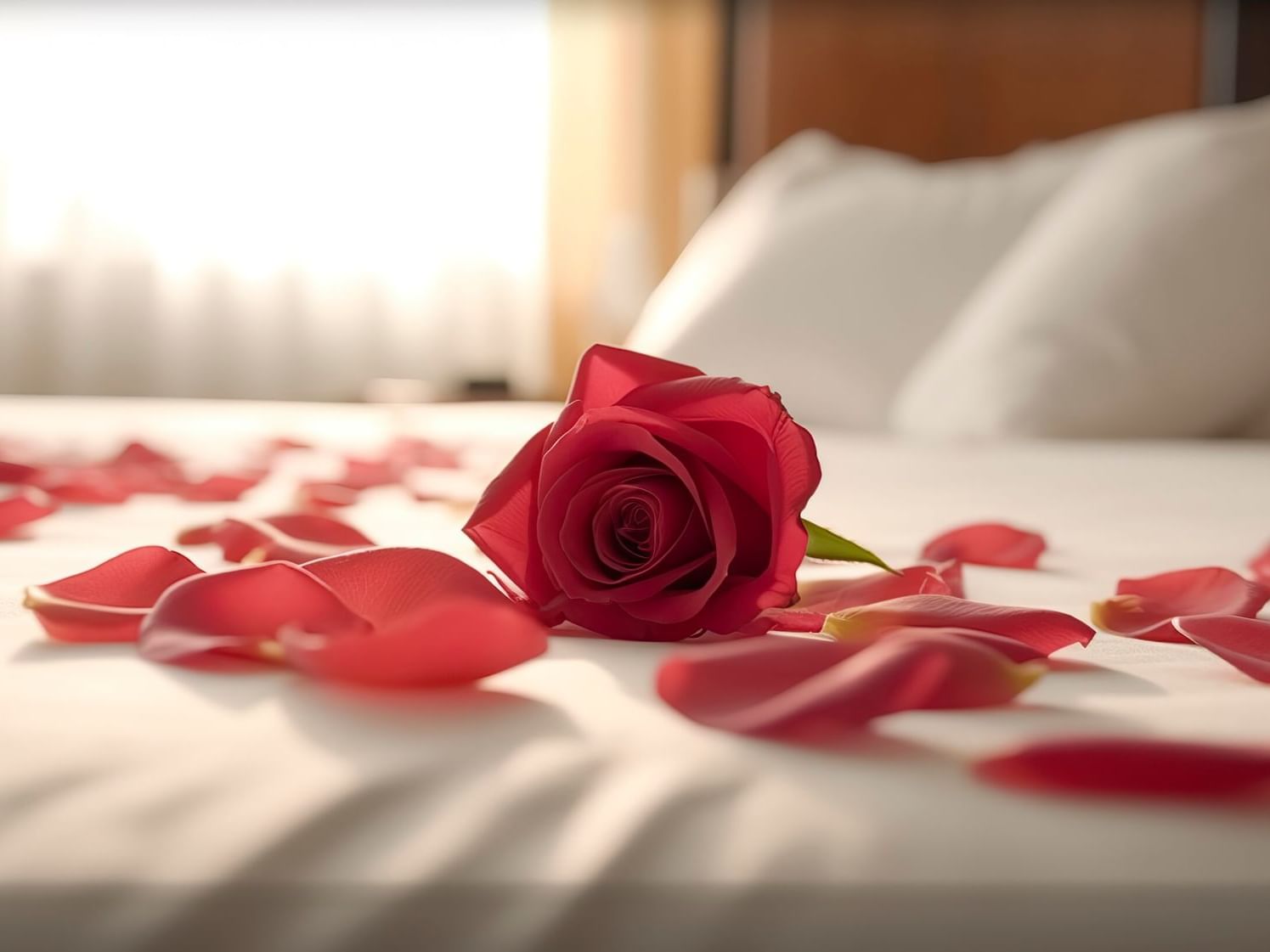 Rose Petals on Bed