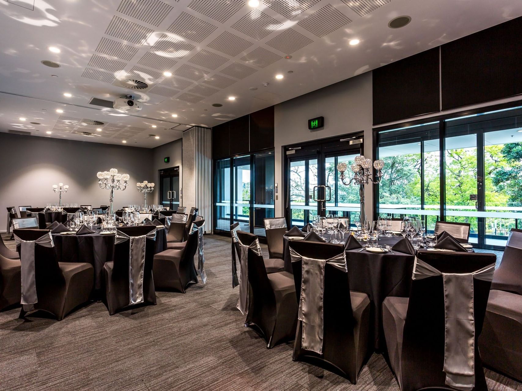 Banquet set-up in Chancellor 5 at Grand Chancellor Brisbane