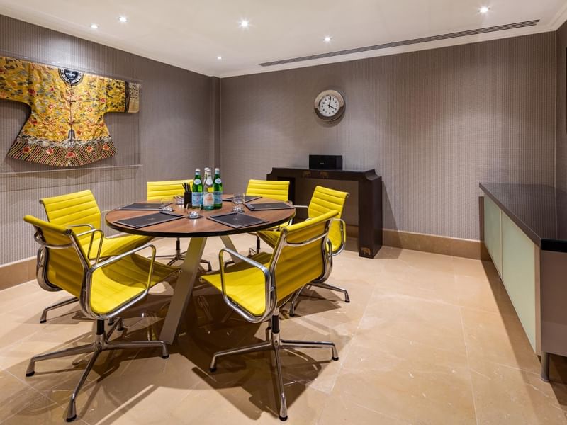 A Table Setup in a meeting room at The May Fair Hotel London