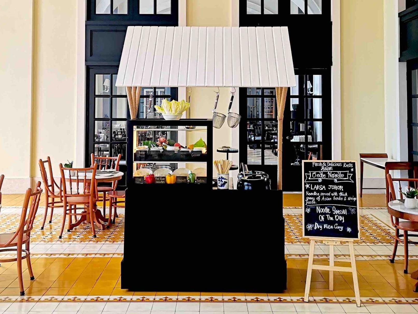 Food stall & dining area in the Noodle Bar at The Danna Langkawi Hotel