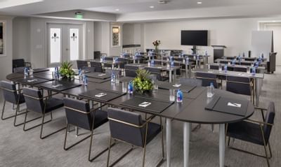 conference room with tables and chairs