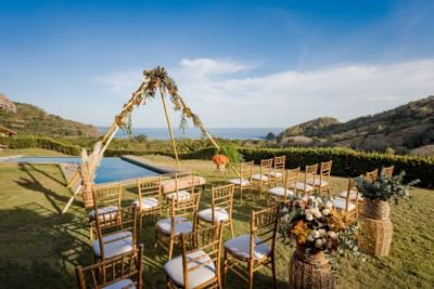 An Outdoor wedding ceremony at Punta Islita Hotel