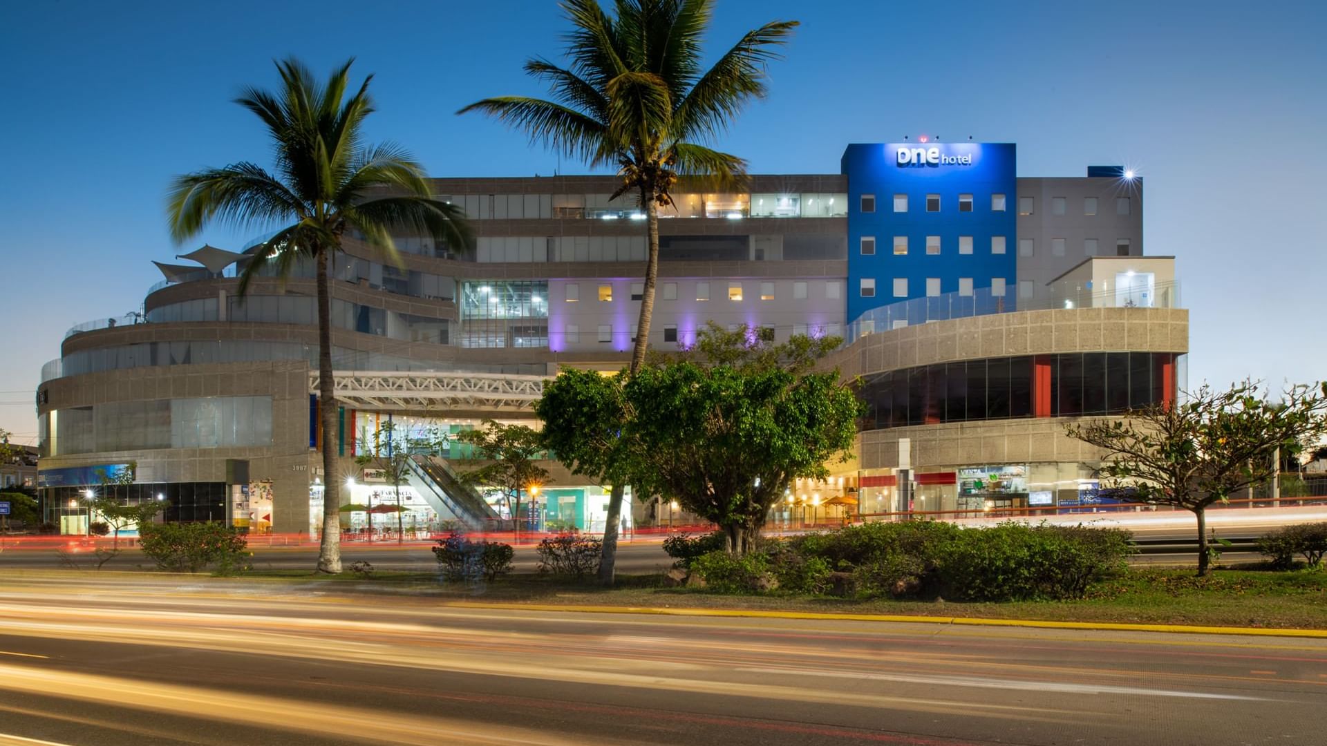 Exterior view of One Puerto Vallarta Aeropuerto during night