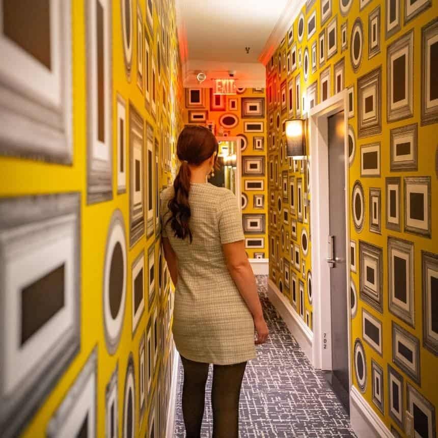 pop art hallways of the moderne hotel