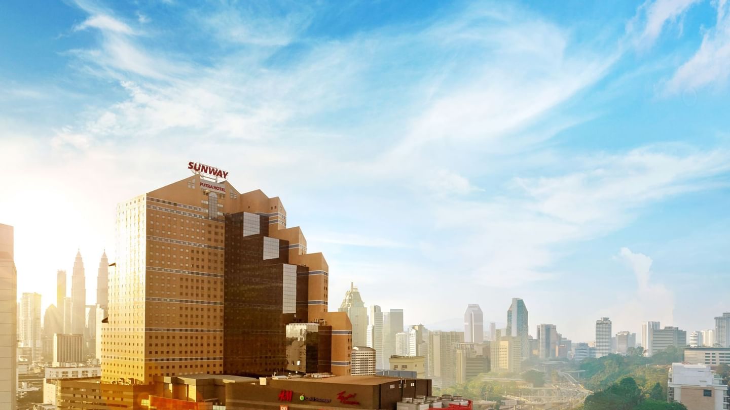 Distant view of the hotel & downtown at Sunway Putra Hotel