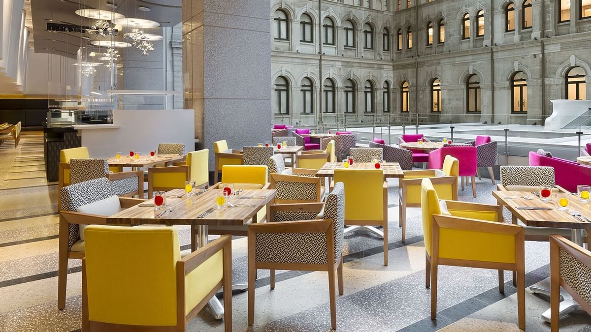 Interior of dining area of a Restaurant at Fullerton Sydney
