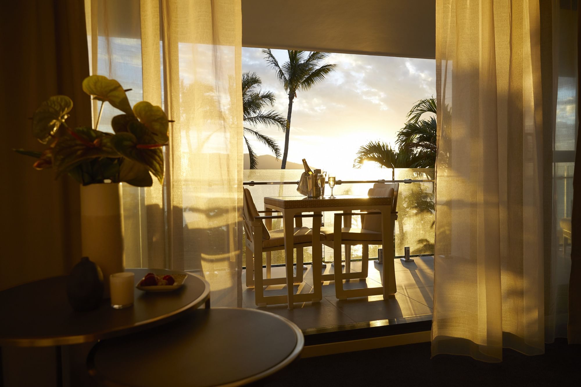 Sunset from Serenity room terrace at Daydream Island Resort