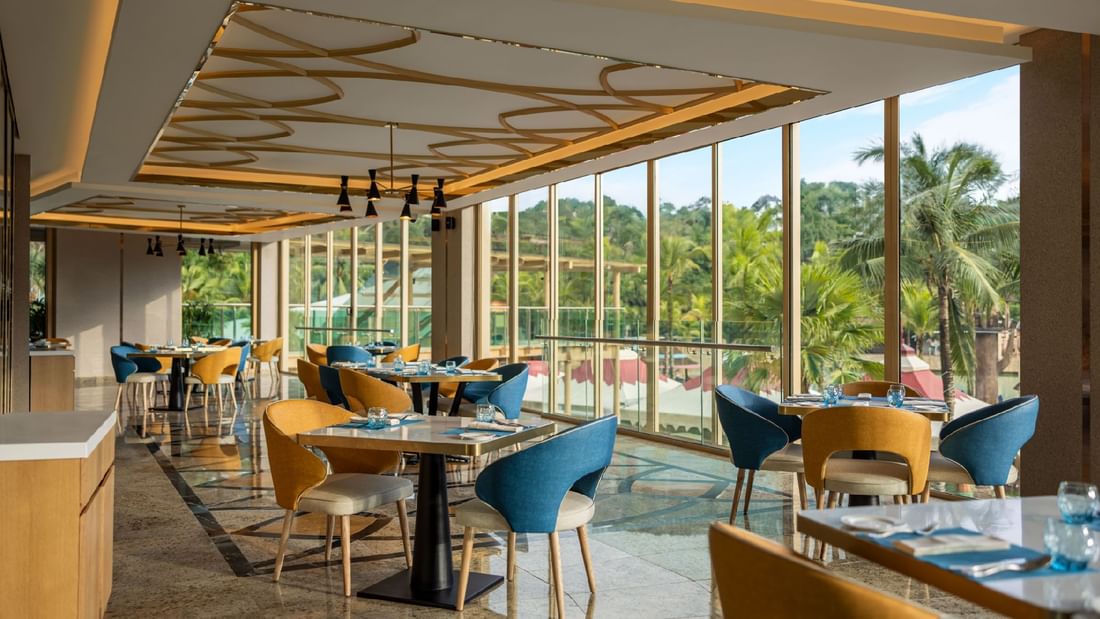 Dining hall of Sunset Terrace with a view at Sunway Resort
