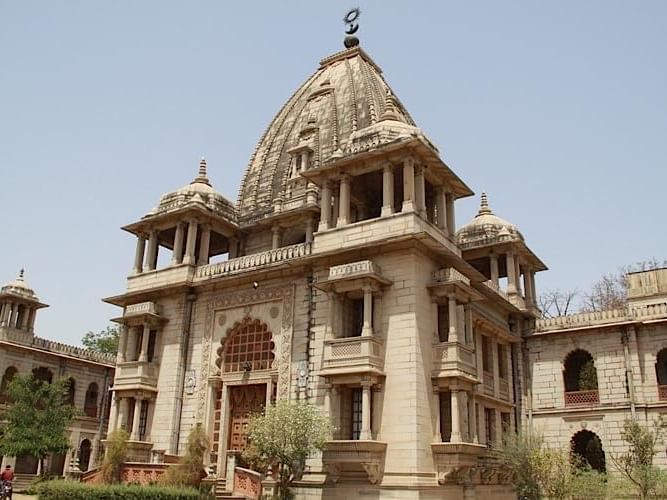 Front exterior view of Kirti Mandir memorial shrine near Eastin Residences Vadodara