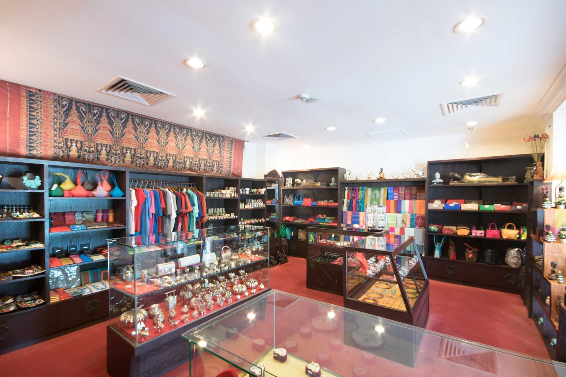 Jarai Shop with silk, silver and more, locate at Sunway Hotel Phnom Penh lobby level