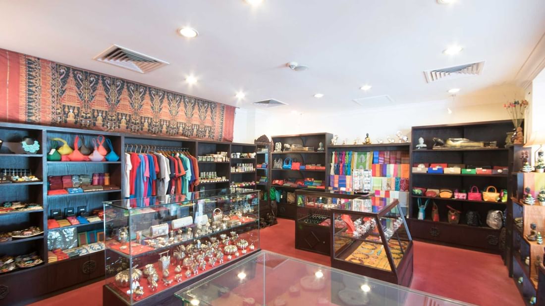 Jarai Shop with silk, silver and more, locate at Sunway Hotel Phnom Penh lobby level